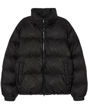 Burberry Check Nylon Highlands Puffer Jacket - Black