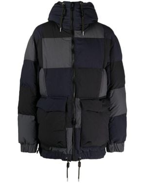 Sacai Checkerboard-Print Padded Jacket - Black