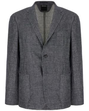 ZEGNA Single-Breasted Blazer - Grey