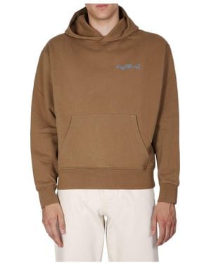 sunflower Long-Sleeved Hooded Sweatshirt - Brown