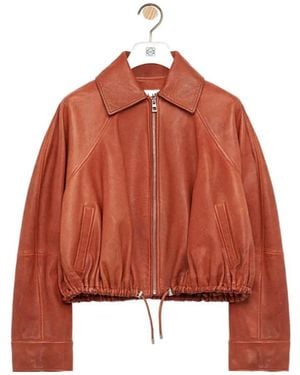 Loewe Long-Sleeved Leather Jacket - Orange