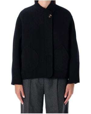 Soeur High-Neck Single-Button Casual Jacket - Blue