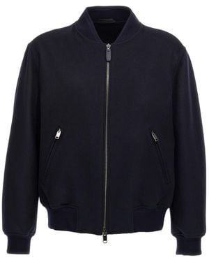 Brioni Zip-Up Bomber Jacket - Blue