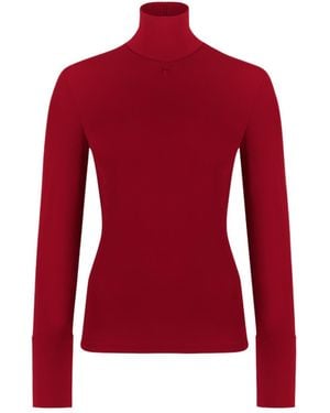 Courreges Courrèges High-Neck Long-Sleeve Top - Red