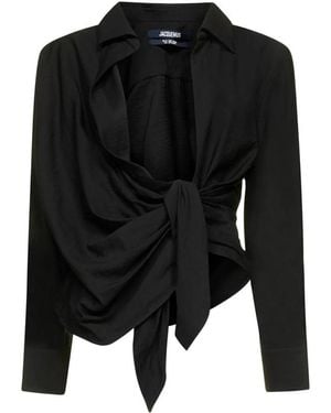 Jacquemus Tied Detail Shirt - Black