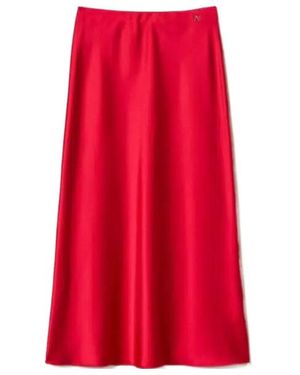 Twinset A-Line Satin Skirt - Red