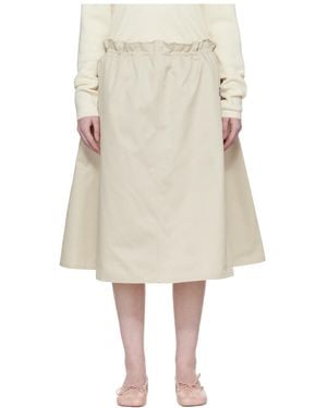 MM6 by Maison Margiela Elasticated Waistband Midi Skirt - Natural