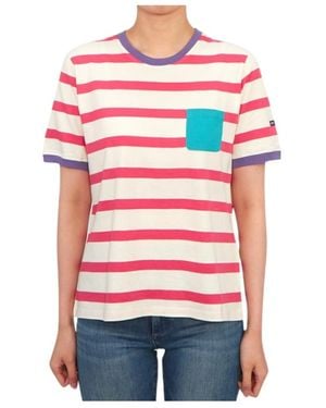Saint James Striped Graphic T-Shirt - Red
