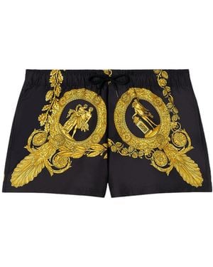 Versace Baroque-Print Swim Shorts - Yellow