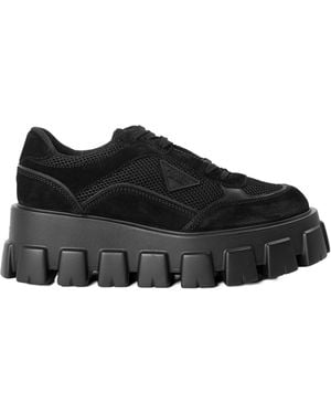 Prada Suede Platform Trainers - Black