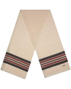 Bally Striped Detail Scarf - Natural