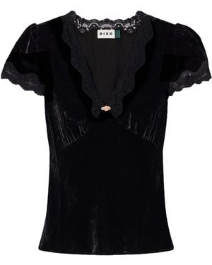 RIXO London V-Neck Top - Black