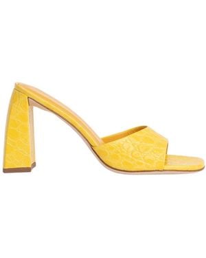 BY FAR Michele Squared-Toe Mules - Yellow