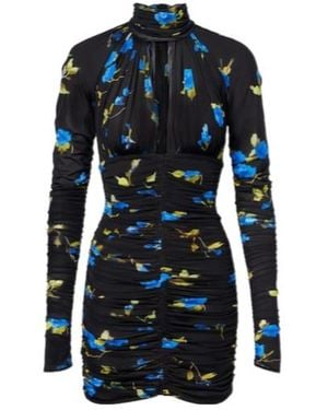 Blumarine Cutout Floral Jersey - Blue