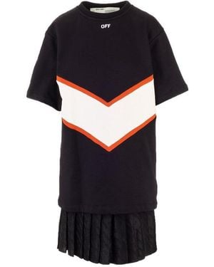 Off-White c/o Virgil Abloh Contrasting Panels T-Shirt Dress - Black