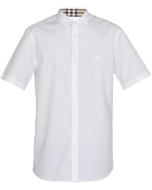 Burberry Lapel Casual Shirt - White