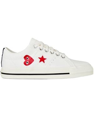 Comme des Garçons Lace-Up Low-Top Casual Shoes - White