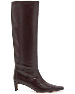 STAUD Leather Knee-High Boots - Brown