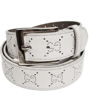 Gucci Belt With Squared Buckle - White