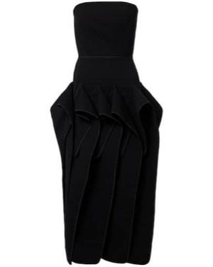 Maticevski Breakout Draped Midi Dress - Black