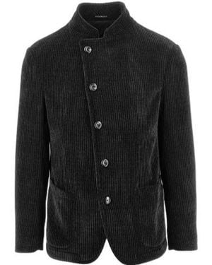Emporio Armani Stand-Collar Corduroy Jacket - Black