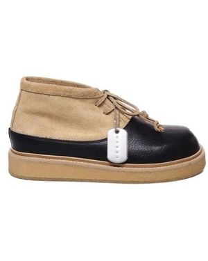 Marni Round Toe Paneled Boots - Multicolor