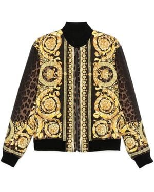 Versace Barocco Print Bomber Jacket - Black
