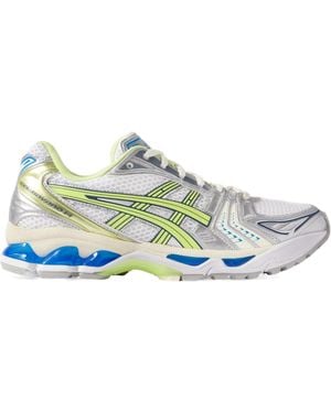 Asics Rubber-Trimmed Metallic Mesh Trainers - Blue