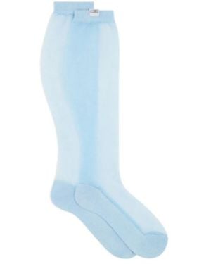 MM6 by Maison Margiela Ribbed-Cuffs Socks - Blue