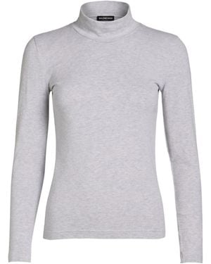 Balenciaga Solid-Color Long-Sleeved T-Shirt - Gray