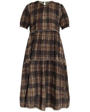 R13 Tiered Check Dress - Brown