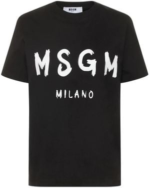 MSGM Item O-Neck Short-Sleeved T-Shirt - Black