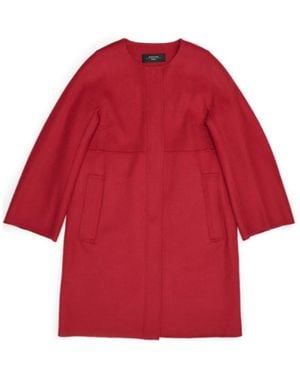 Weekend by Maxmara Round-Neck Coat - Red