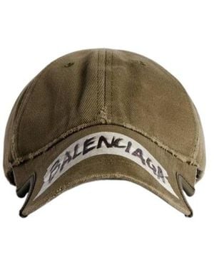 Balenciaga Masking Tape Distressed Baseball Cap - Green