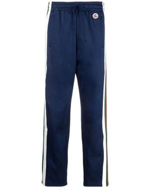 Gucci Web-Stripe Drawstring Track Trousers - Blue