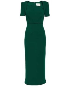 Roland Mouret Moon Wool Midi Dress - Green