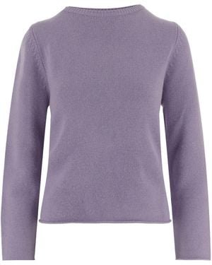 Allude Ribbed Crew Neck Knitted Jumper - Purple