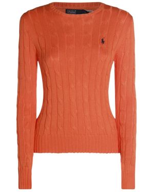 Polo Ralph Lauren Pony Embroidered Crewneck Jumper - Orange