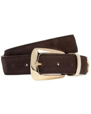 KHAITE Benny Suede Belt - Brown