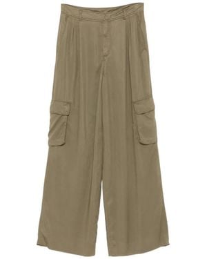 Iceberg Pleated Cargo-Pocket Palazzo Trousers - Green