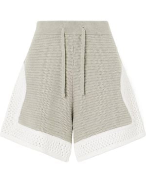 Aimé Leon Dore Crocheted Straight-Leg Cotton Shorts - White