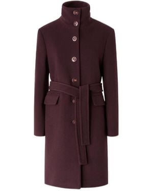Pinko High Neck Belt Coat - Purple