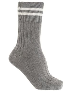 Eleventy Ribbed-Knit Socks - Grey