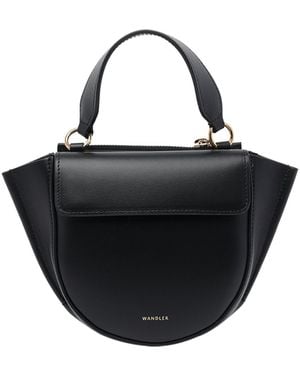 Wandler Hortensia Logo Embossed Tote Bag - Black