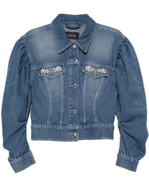 Simone Rocha Puff-Sleeve Denim Jacket - Blue