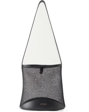 Neous Leather-Trimmed Mesh Bucket Shoulder Bag - White
