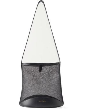 Neous Leather-Trimmed Mesh Bucket Shoulder Bag - White