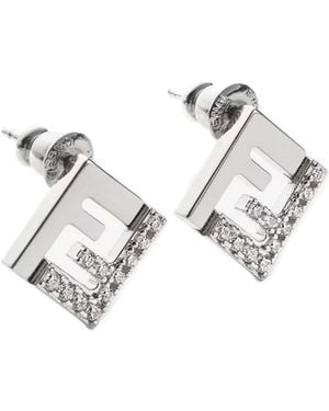 Fendi Forever Embellished Earrings - White