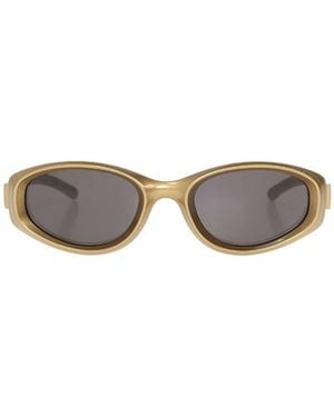Bottega Veneta Eyewear Oval Frame Sunglasses - White