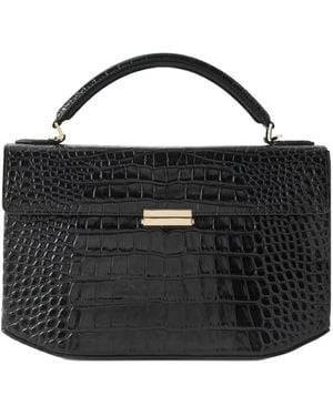 TOTEME Clip Croc-Effect Leather Shoulder Bag - Black